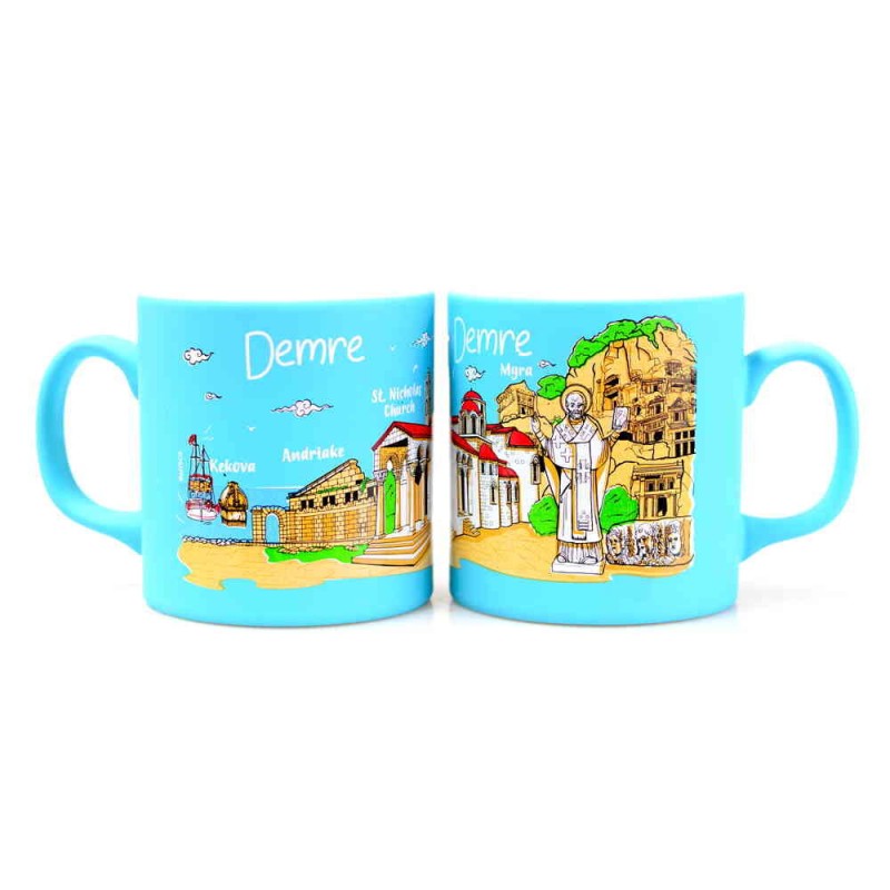 Demre Temalı Seramik Renkli Baskılı Kupa 82x90 mm